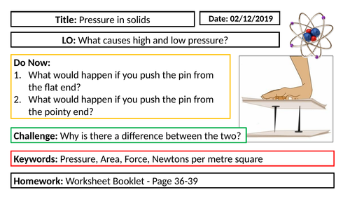 Physics - Pressure in solids