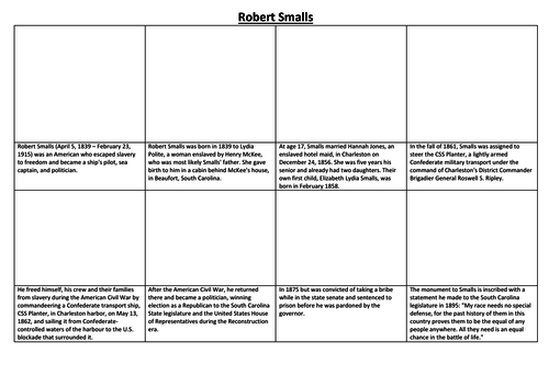 Robert Smalls Comic Strip and Storyboard