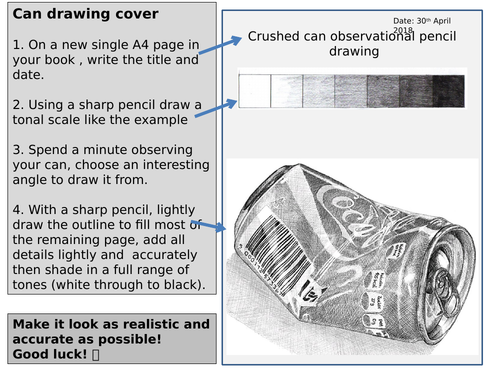 Cover lesson task - can drawing