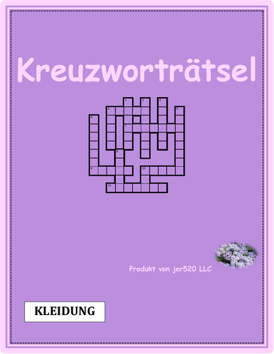 Kleidung (Clothing in German) Crossword 1