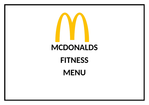 Mcdonalds calorie burner FITNESS