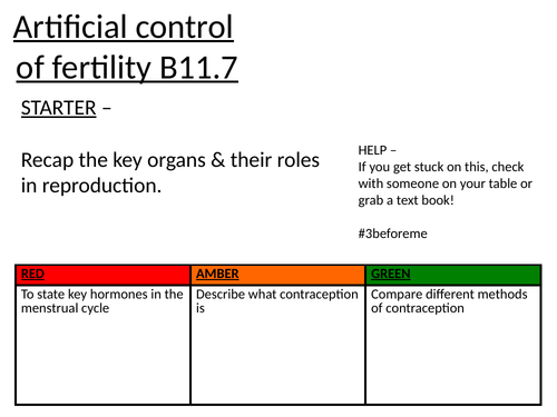Artificial control of fertility 9-1