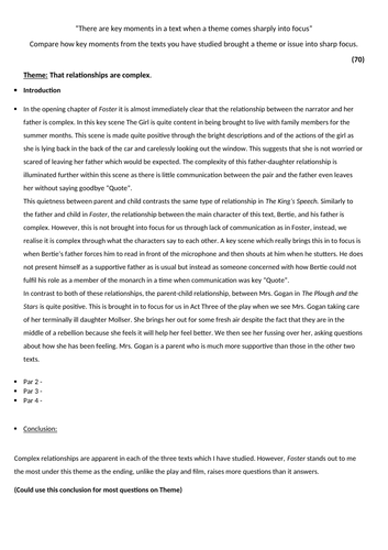 Comparative - Structured Essay Plan