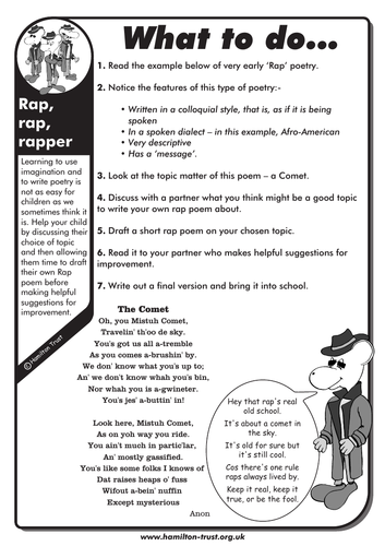 Rap, rap, rapper - English Homework - UKS2