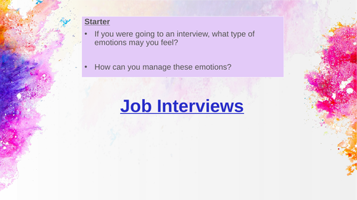 Job Interviews: Work Experience, Work Skills
