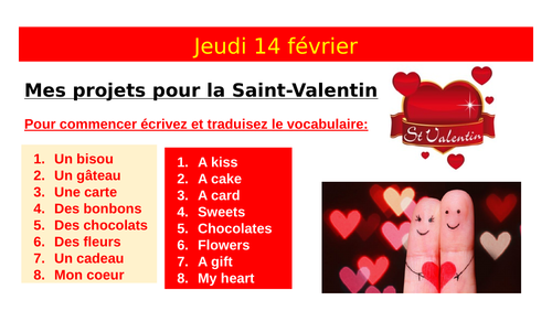 Mes Projets De Saint Valentin Le Futur Simple Teaching Resources