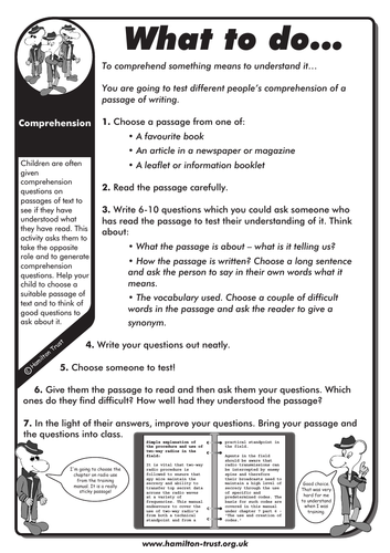 Comprehension - English Homework - UKS2 | Teaching Resources