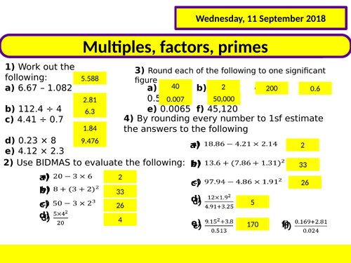 HCF and LCM (Recall)