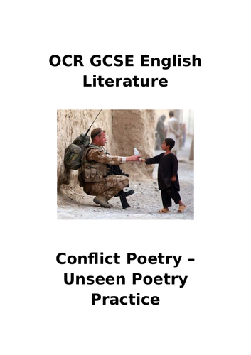OCR Conflict Poetry - Unseen Analysis Revision Pack