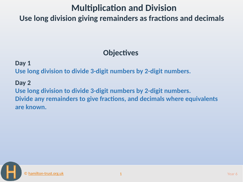 long division different remainder forms teaching presentation year 6 teaching resources