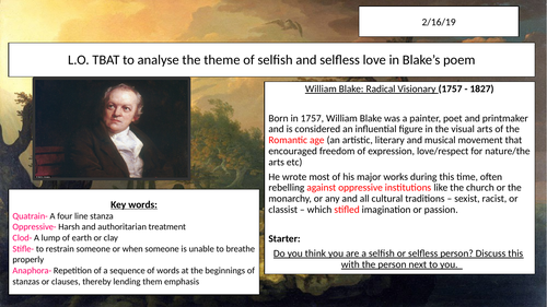 Poetry analysis- William Blake
