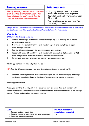 long multiplication problem solving year 6