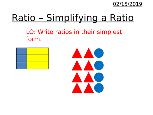 Ratio - Simplifying a Ratio