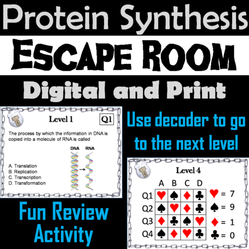 Protein Synthesis Activity: Biology Escape Room (Transcription and Translation)