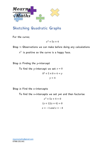 Sketching Quadratic Graphs