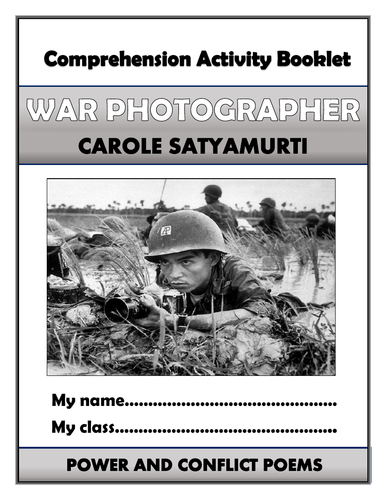 War Photographer (Satyamurti) Comprehension Activities Booklet!