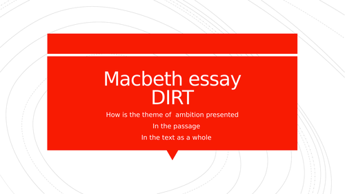Macbeth Ambition DIRT
