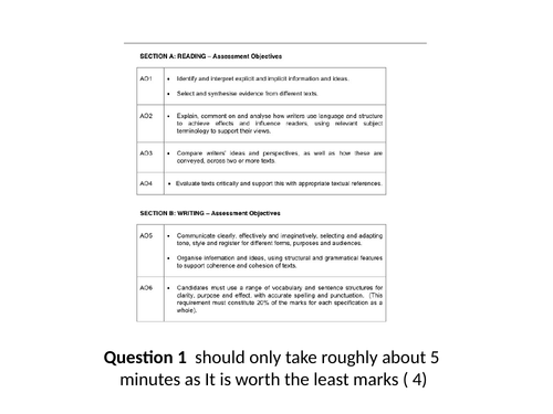 English Language Paper 1: Question 1