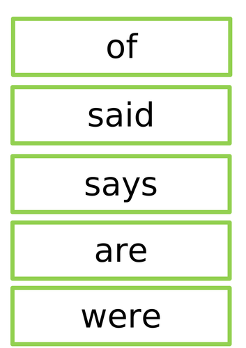Spelling / Reading (Common Exception) Word Cards Years 1 - 2