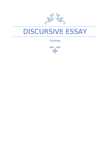 A Grade Higher English Discursive Essay: Modelling