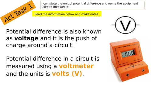 KS3 Electricity Marking Stickers and Feedback Tasks