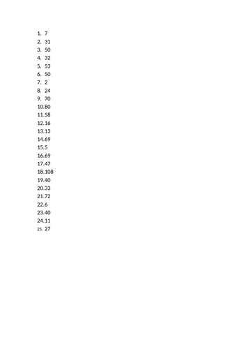 KS1 SATS Practice Paper Arithmetic Mathematics Part 1  (A)