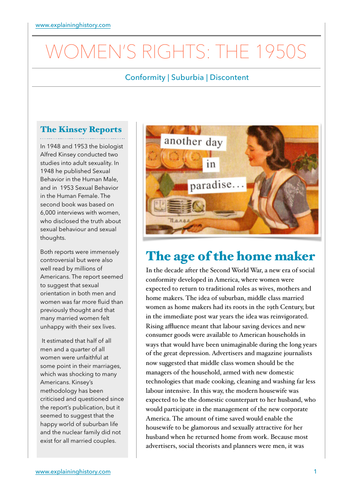 Women's Rights in 1950s America