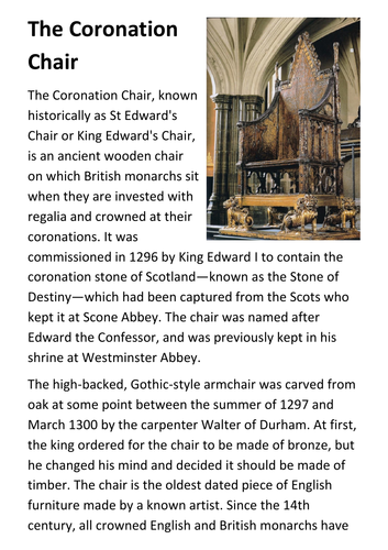 The Coronation Chair Handout