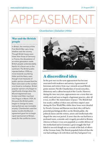 Hitler and Appeasement 1933-39