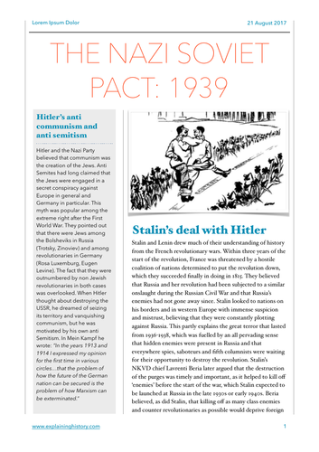 The Nazi Soviet Pact Study Guide