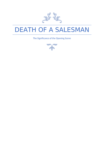 A Grade Higher English Arthur Miller Death of a Salesman Critical Essay 2000 words