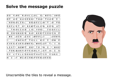Solve the message puzzle from Adolf Hitler on the Third Reich June 1934