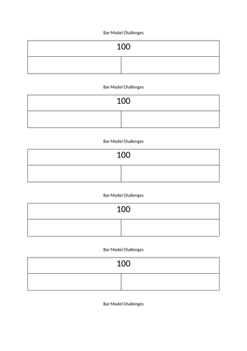 Bar Model Worksheets Teaching Resources