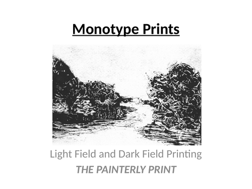 Monoprinting - Edgar Degas (Light Field and Dark Field Monotype prints)