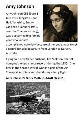 Amy Johnson Handout