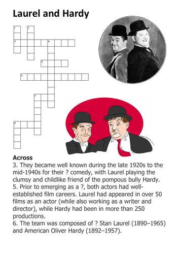 Laurel and Hardy Cross Word