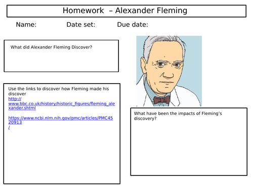 KS3 Homework: Scientific discoveries