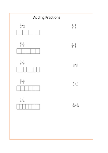 Adding Fractions with the same denominator