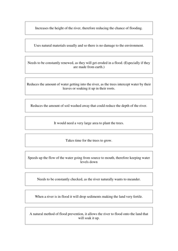 River/Flooding Assessment/decision making exercise