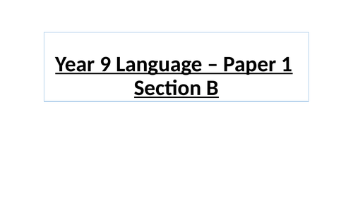 Language paper 1 section B