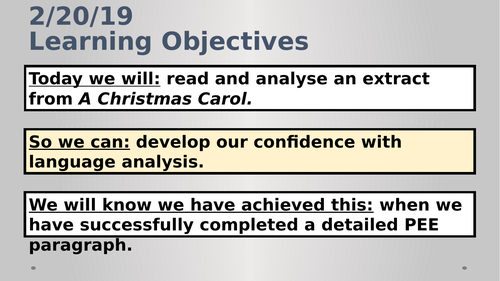 GCSE A Christmas Carol Introduction to Scrooge - Lesson (AQA/Edexcel)