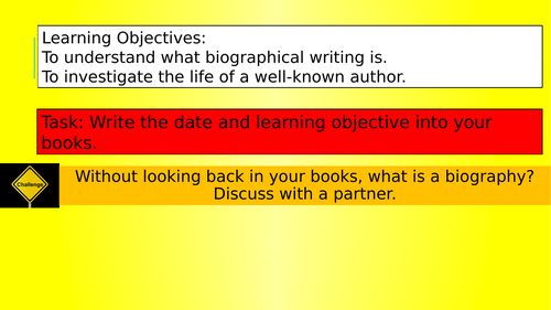 Biographical Writing for KS3