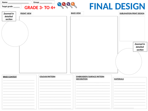 Differentiated design ideas worksheet