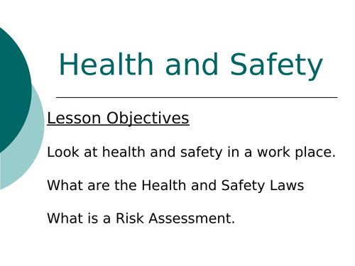 Health and Safety in the workplace