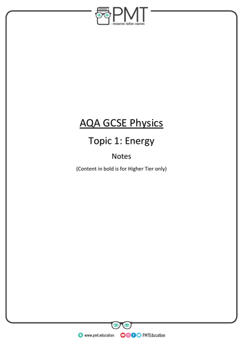 AQA GCSE Physics Revision Notes (new 9-1 Spec)