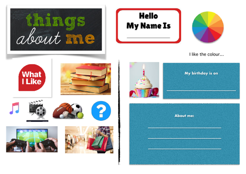 Introductory/ All About Me Worksheet (Primary School)