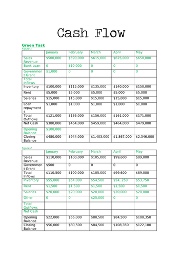 GCSE Cash Flow Differentiation