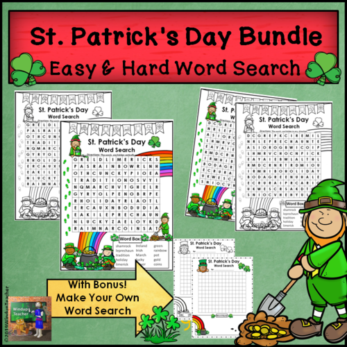 st-patrick-s-day-word-searches-easy-and-hard-teaching-resources