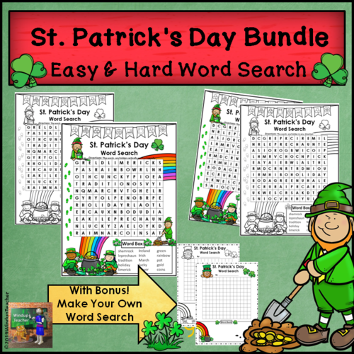St. Patrick's Day Word Searches - Easy and Hard