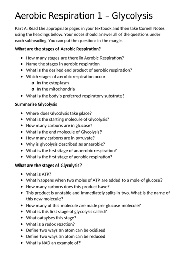 OCR A - Respiration: Glycolysis